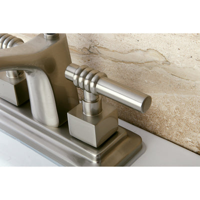Elements of Design ES8648QL 4-Inch Centerset Bathroom Faucet with Brass Pop-Up, Brushed Nickel