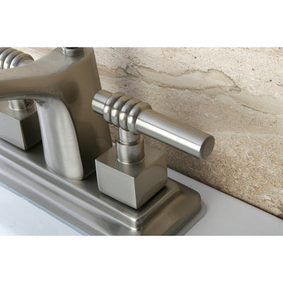 Elements of Design ES8648QL 4-Inch Centerset Bathroom Faucet with Brass Pop-Up, Brushed Nickel