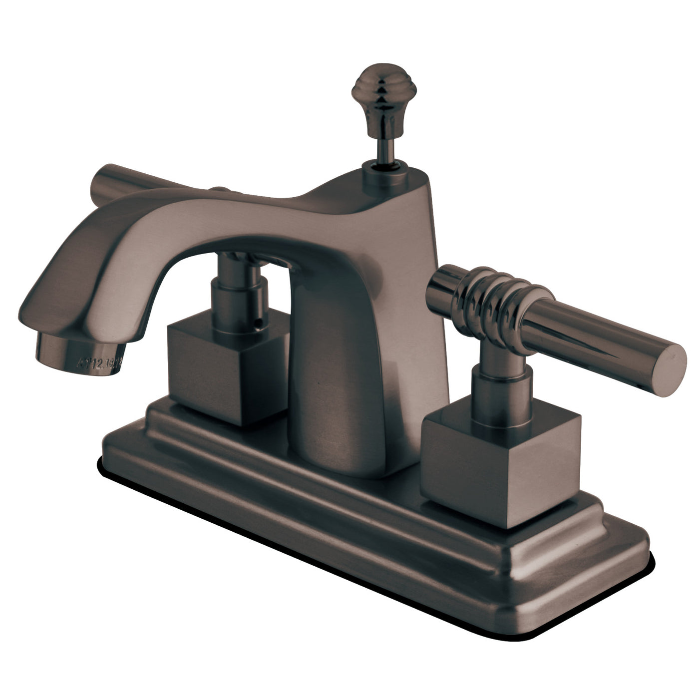 Elements of Design ES8649QL 4-Inch Centerset Bathroom Faucet with Brass Pop-Up, Brushed Nickel/Polished Brass