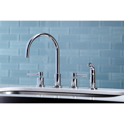 Elements of Design ES8721DL Widespread Kitchen Faucet with Plastic Sprayer, Polished Chrome