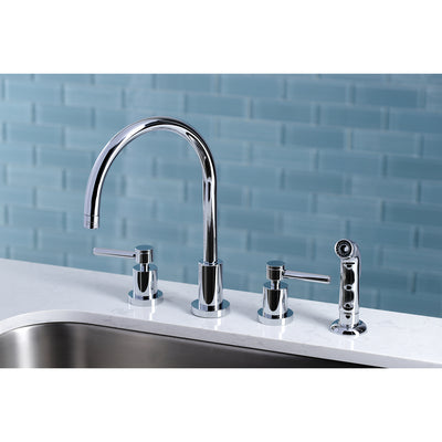 Elements of Design ES8721DL Widespread Kitchen Faucet with Plastic Sprayer, Polished Chrome