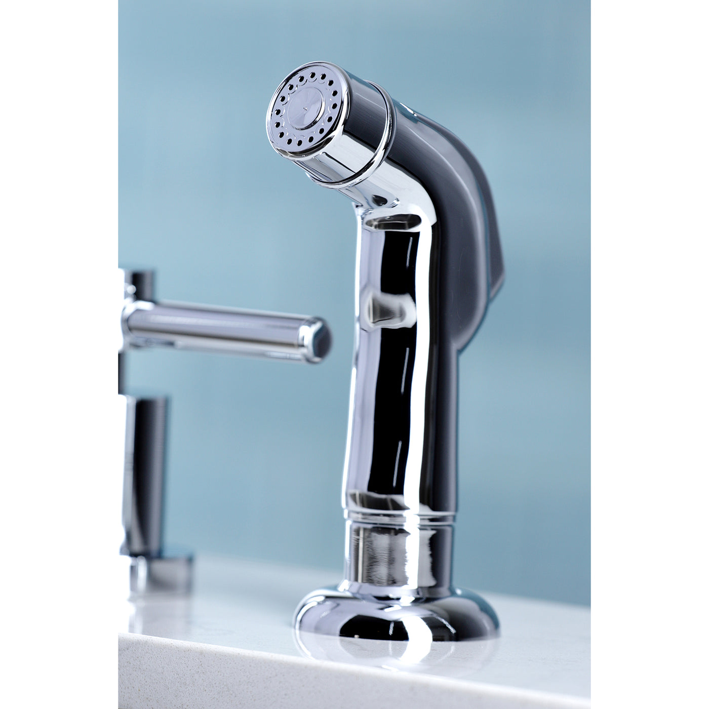 Elements of Design ES8721DL Widespread Kitchen Faucet with Plastic Sprayer, Polished Chrome