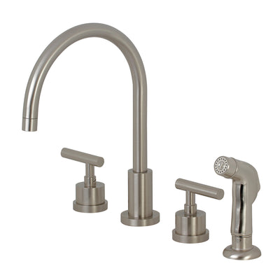 Elements of Design ES8728CML Widespread Kitchen Faucet with Plastic Sprayer, Brushed Nickel