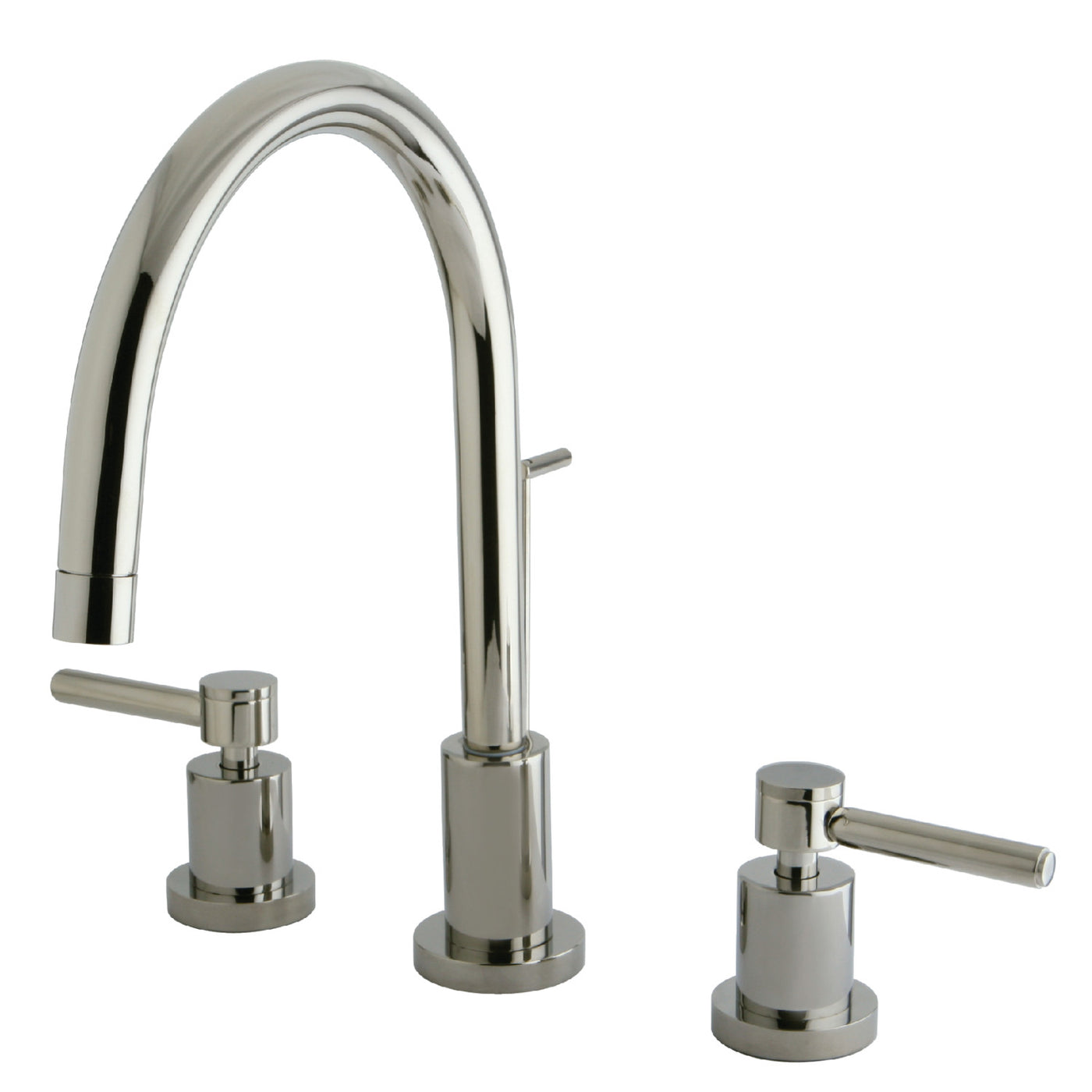 Elements of Design ES8926DL Widespread Bathroom Faucet with Brass Pop-Up, Polished Nickel