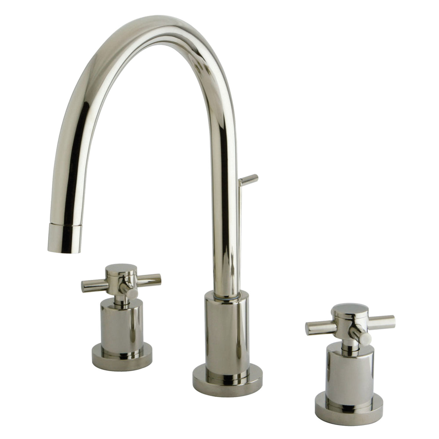 Elements of Design ES8926DX Widespread Bathroom Faucet with Brass Pop-Up, Polished Nickel