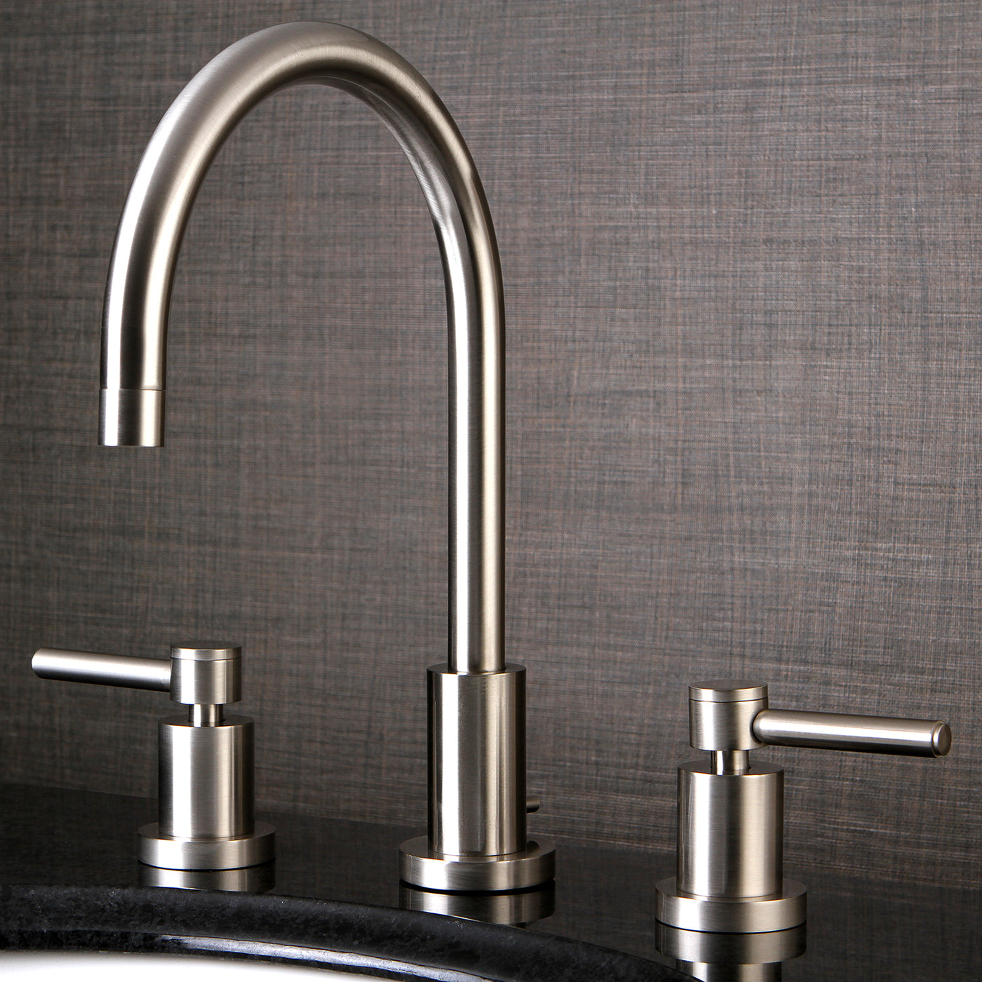 Elements of Design ES8928DL Widespread Bathroom Faucet with Brass Pop-Up, Brushed Nickel