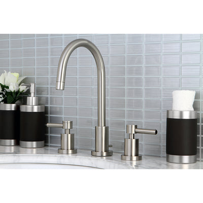 Elements of Design ES8958DL Widespread Bathroom Faucet with Brass Pop-Up, Brushed Nickel