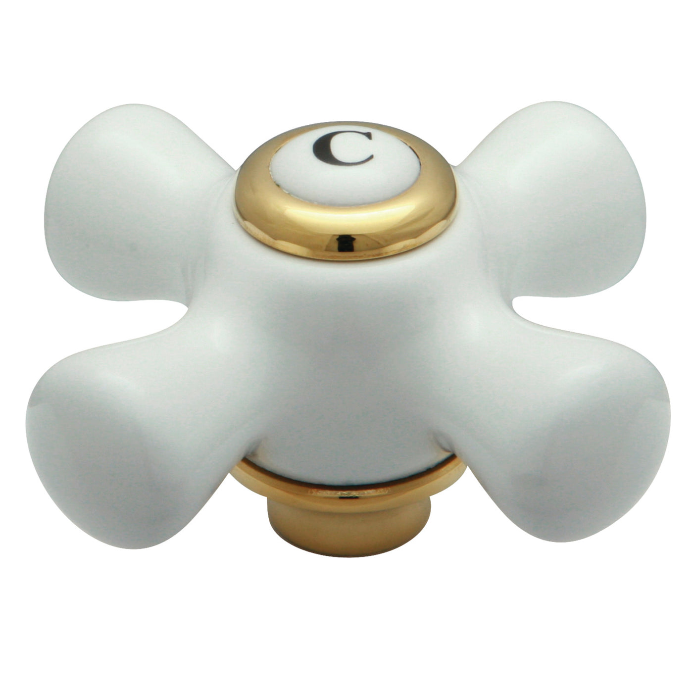 Elements of Design ESH3222PXC Cold Porcelain Cross Handle (D Type), Polished Brass