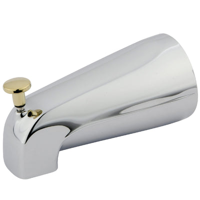 Elements of Design DK188A4 5-1/4 Inch Zinc Tub Spout with Diverter, Polished Chrome/Polished Brass