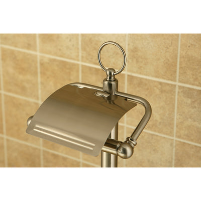 Elements of Design DS2018 Pedestal Toilet Paper Holder Stand with Brush, Brushed Nickel