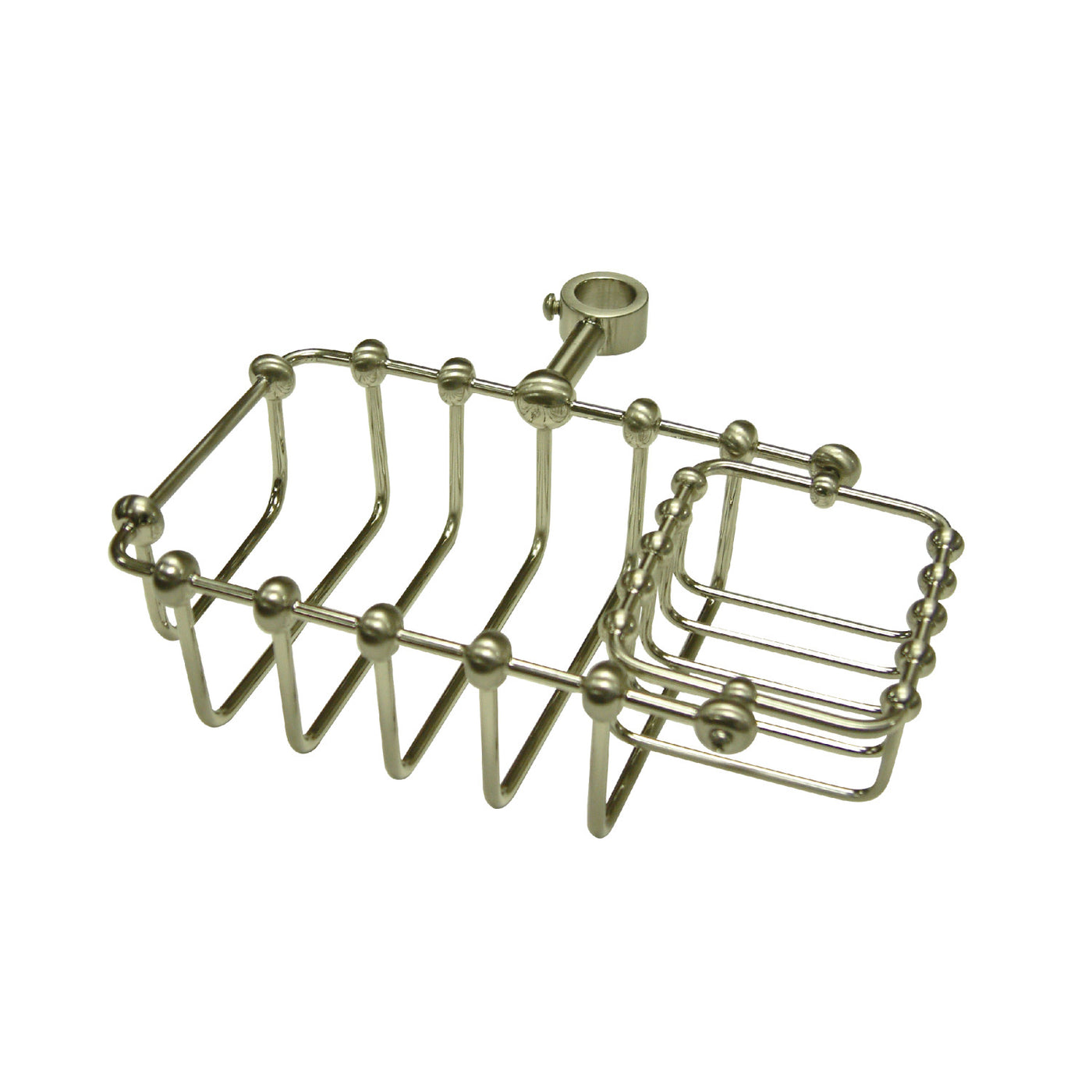 Elements of Design DS2148 7-Inch Riser Mount Soap Basket, Brushed Nickel