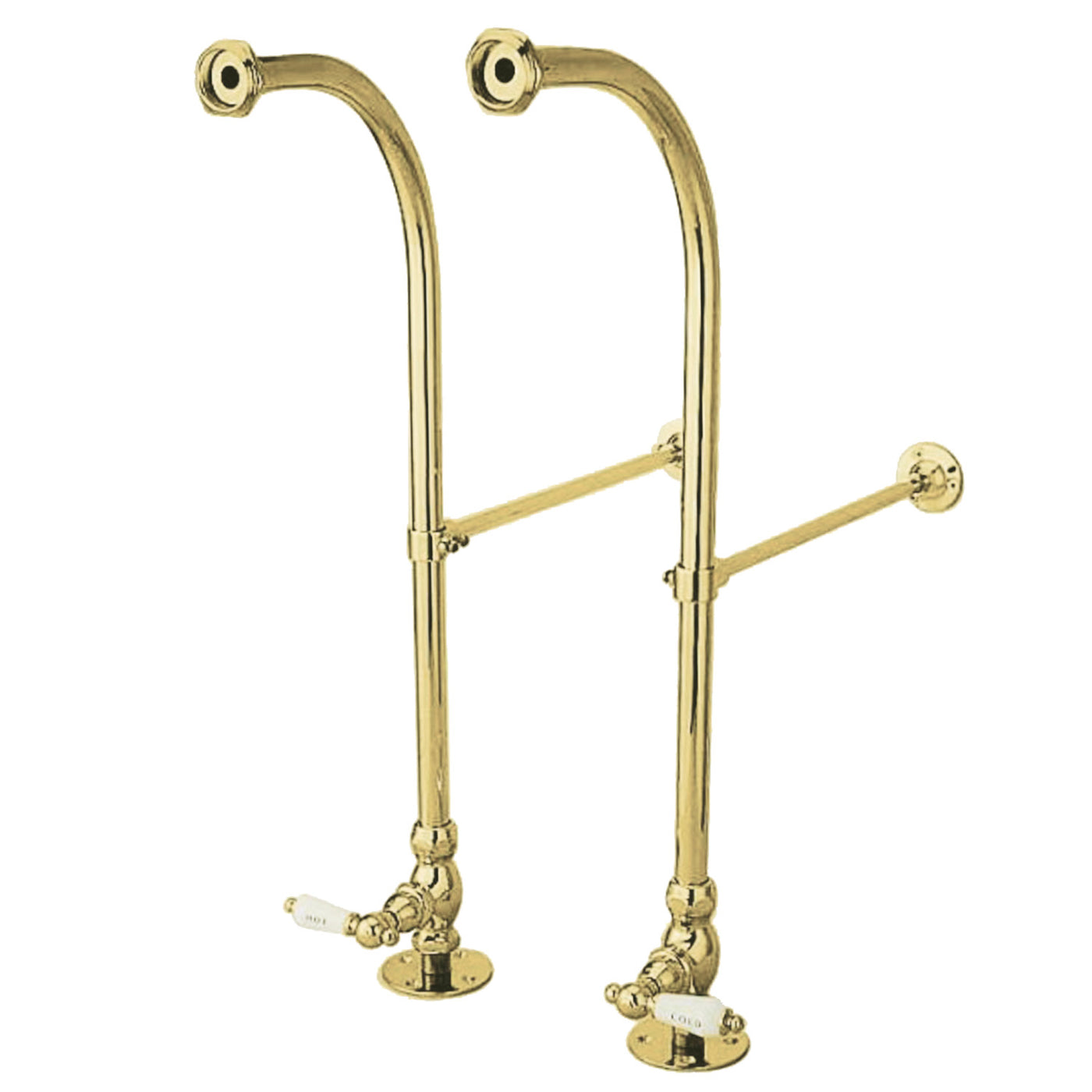 Elements of Design DS452HCL Rigid Freestand Supplies with Stops, Polished Brass