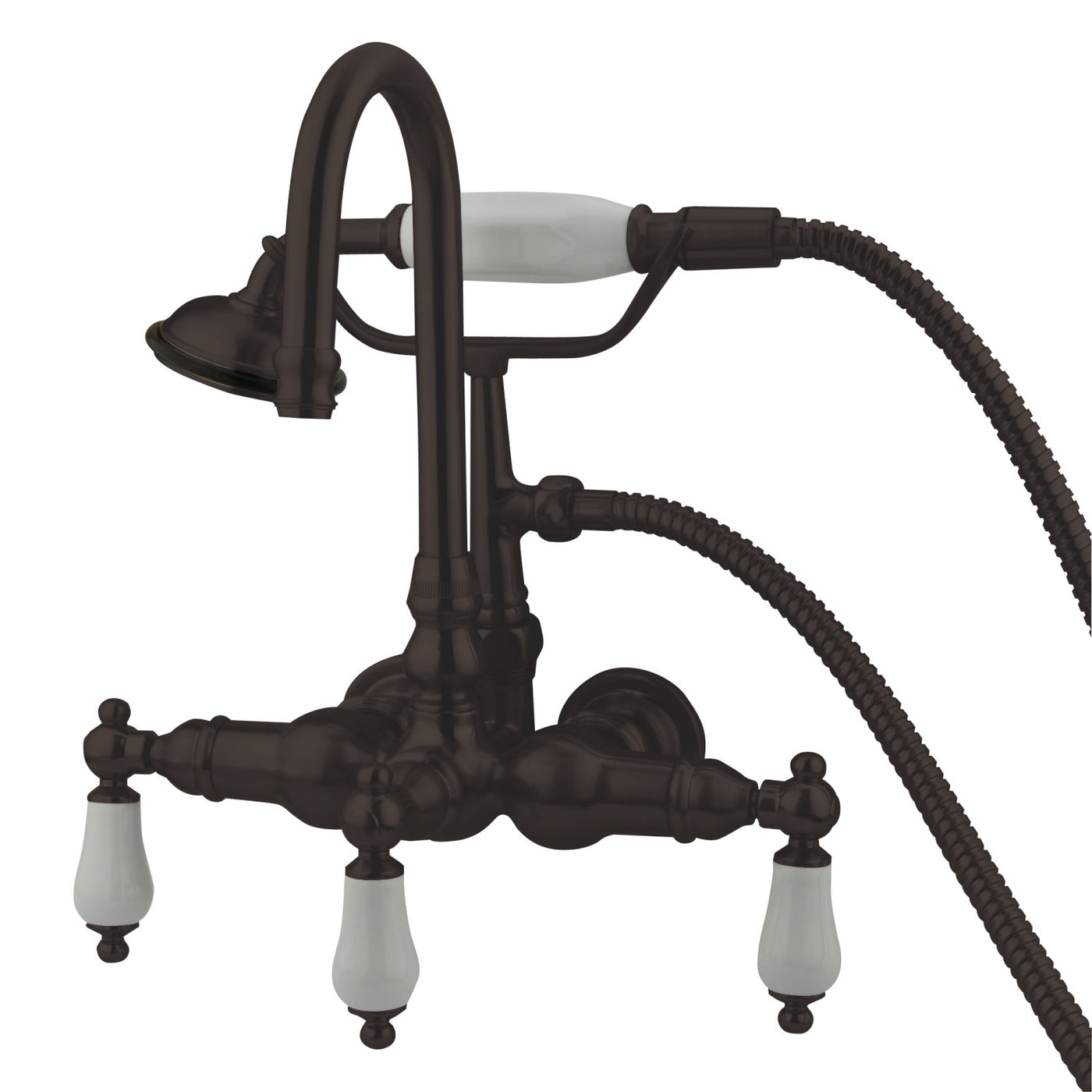 Elements of Design DT0075PL 3-3/8" Wall Mount Tub Faucet with Hand Shower, Oil Rubbed Bronze