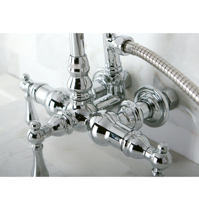 Elements of Design DT0081AL 3-3/8" Wall Mount Tub Faucet with Hand Shower, Polished Chrome
