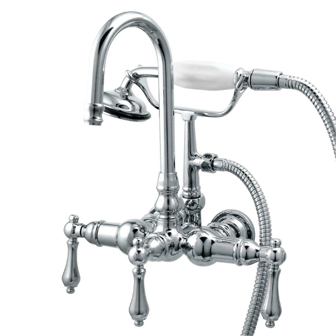 Elements of Design DT0081AL 3-3/8" Wall Mount Tub Faucet with Hand Shower, Polished Chrome