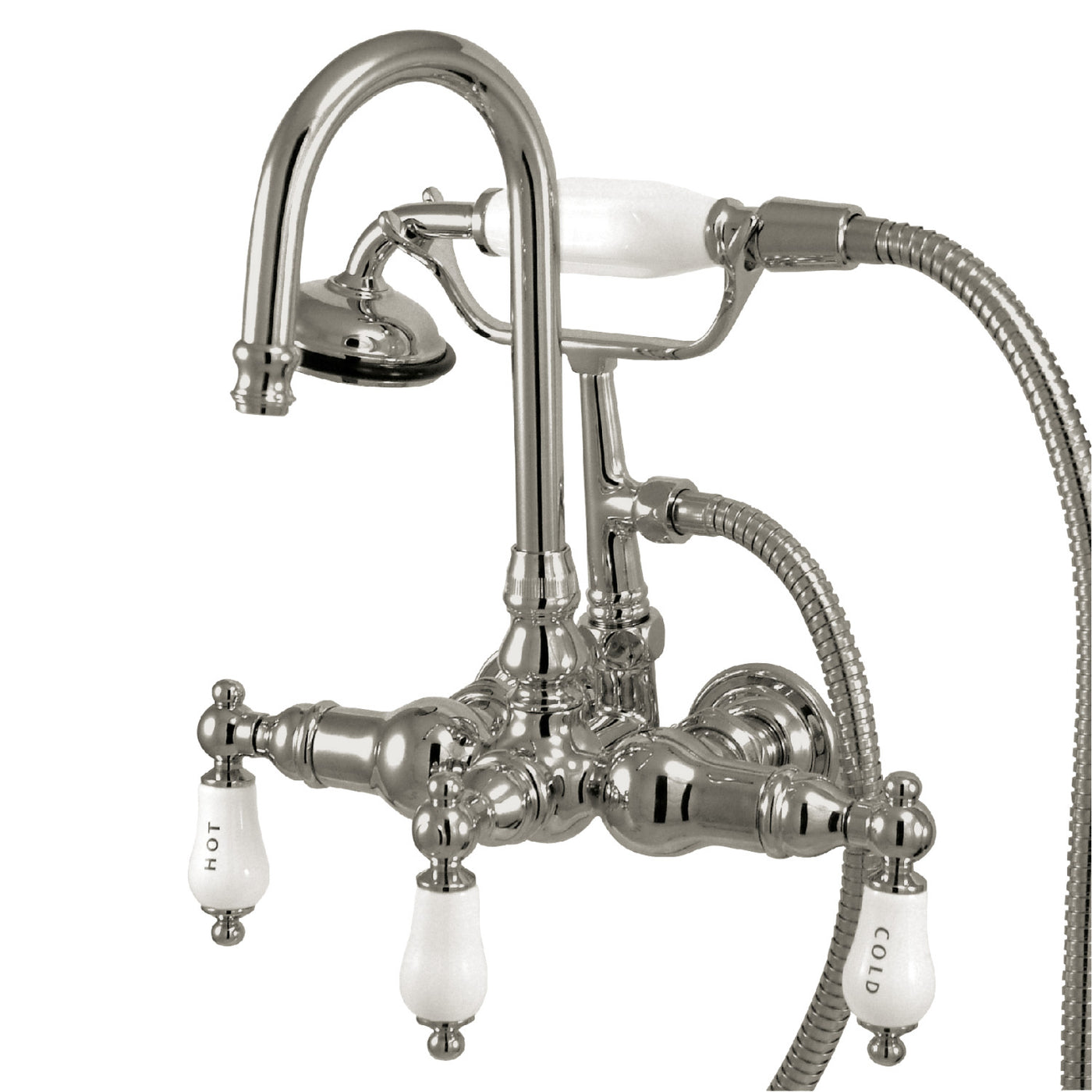 Elements of Design DT0081CL 3-3/8" Wall Mount Tub Faucet with Hand Shower, Polished Chrome