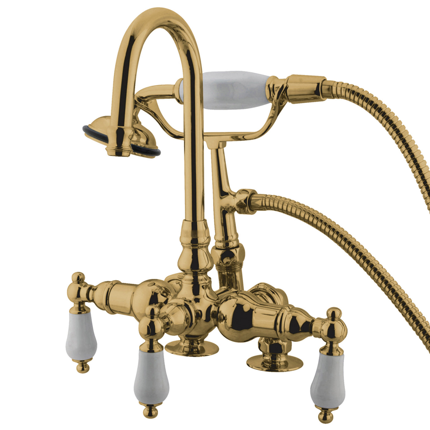 Elements of Design DT0132PL 3-3/8-Inch Deck Mount Tub Faucet, Polished Brass