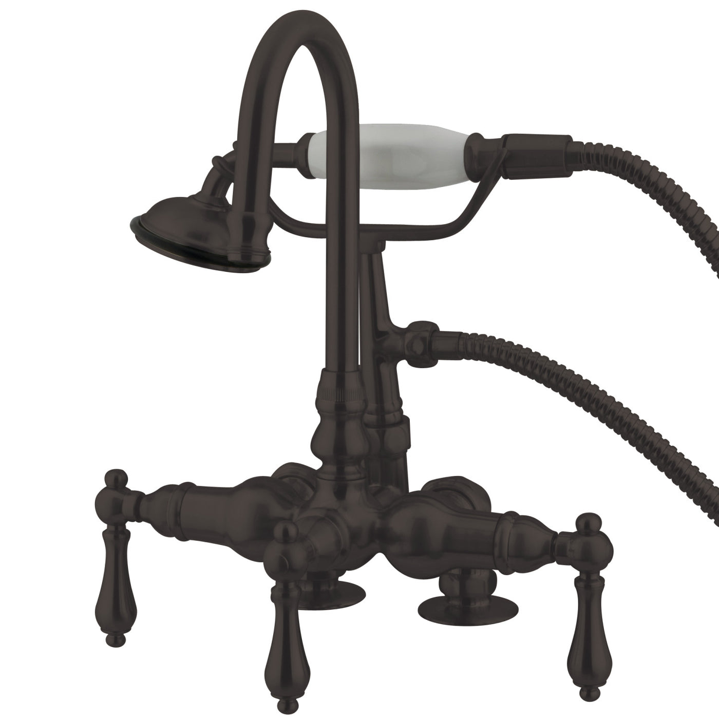 Elements of Design DT0135AL 3-3/8-Inch Deck Mount Tub Faucet with Hand Shower, Oil Rubbed Bronze