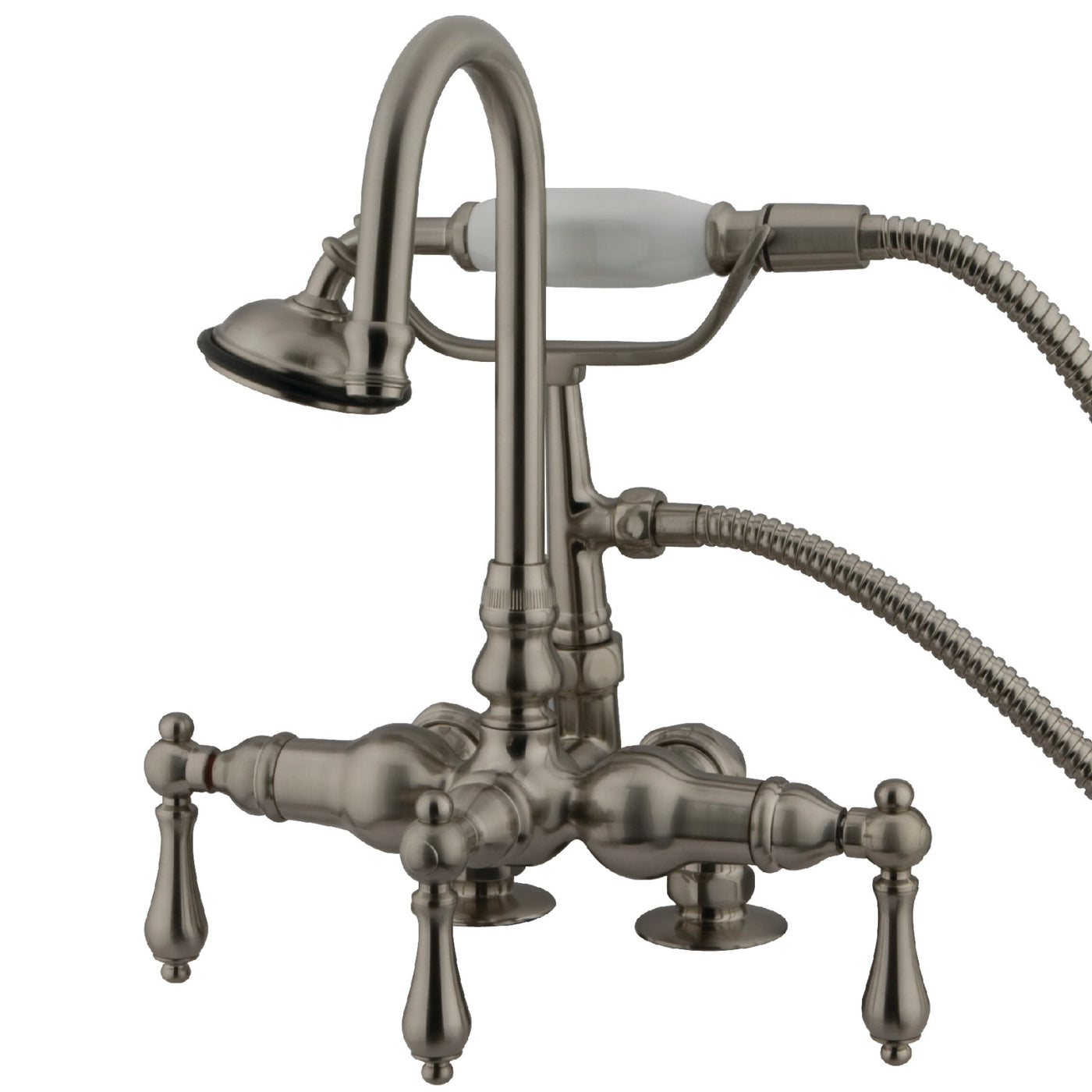 Elements of Design DT0138AL 3-3/8-Inch Deck Mount Tub Faucet with Hand Shower, Brushed Nickel