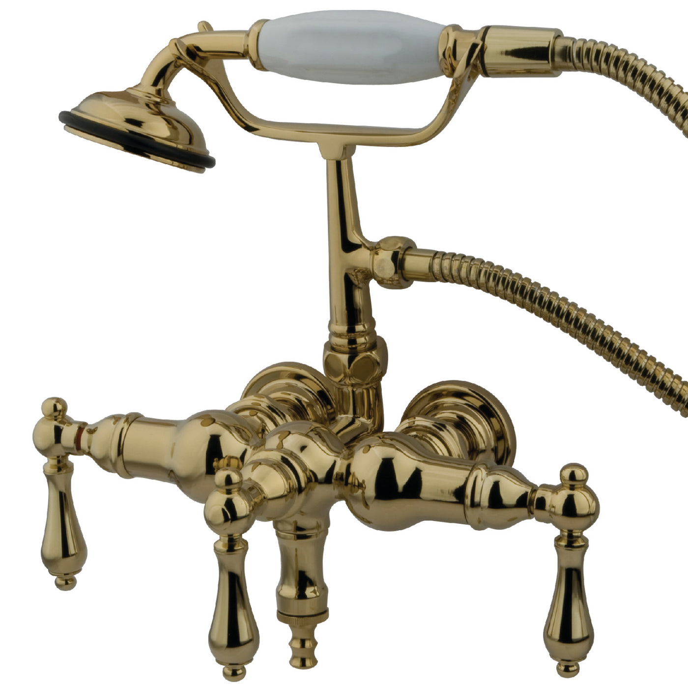 Elements of Design DT0192AL 3-3/8-Inch Wall Mount Tub Faucet, Polished Brass