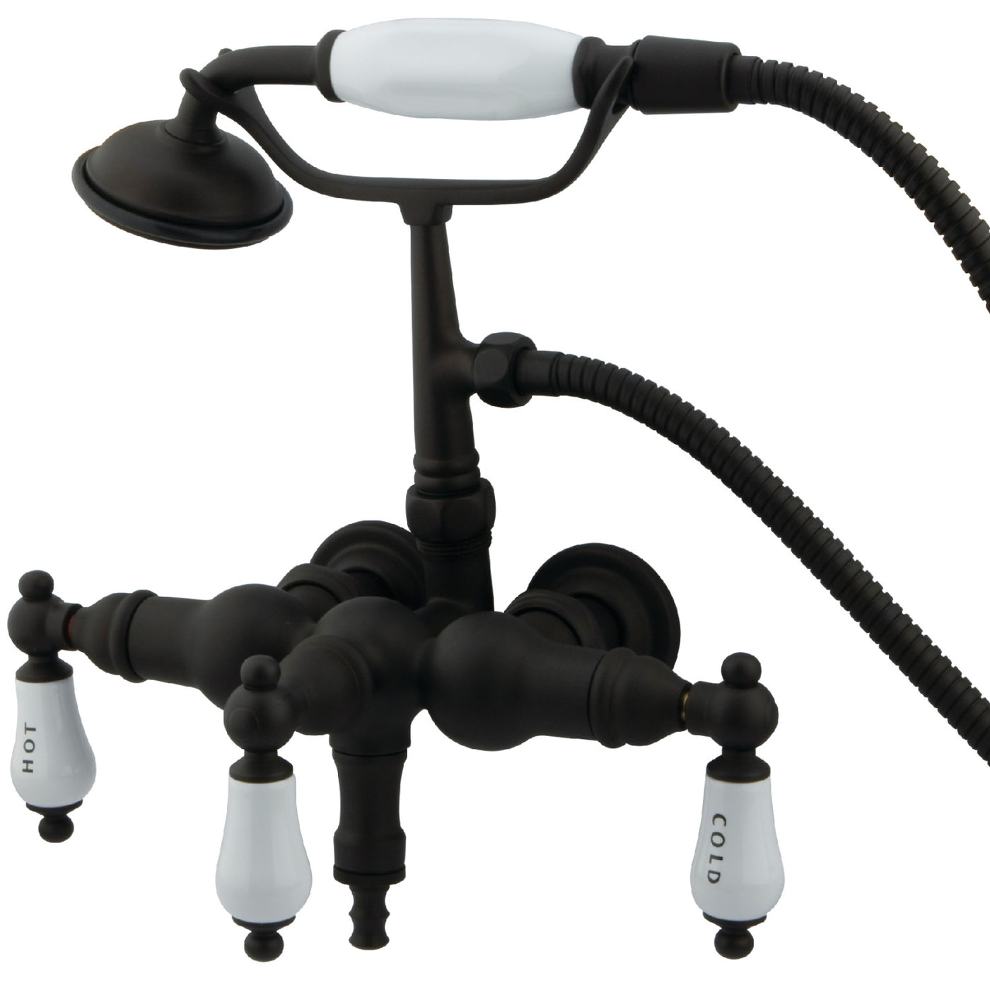 Elements of Design DT0195CL 3-3/8-Inch Wall Mount Tub Faucet with Hand Shower, Oil Rubbed Bronze