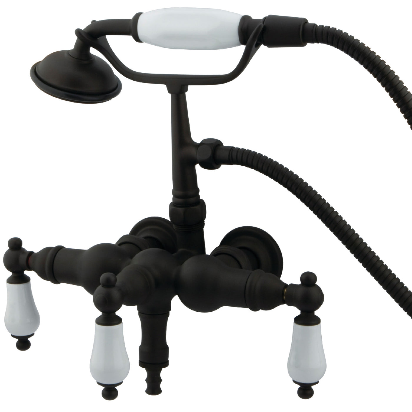 Elements of Design DT0195PL 3-3/8-Inch Wall Mount Tub Faucet with Hand Shower, Oil Rubbed Bronze