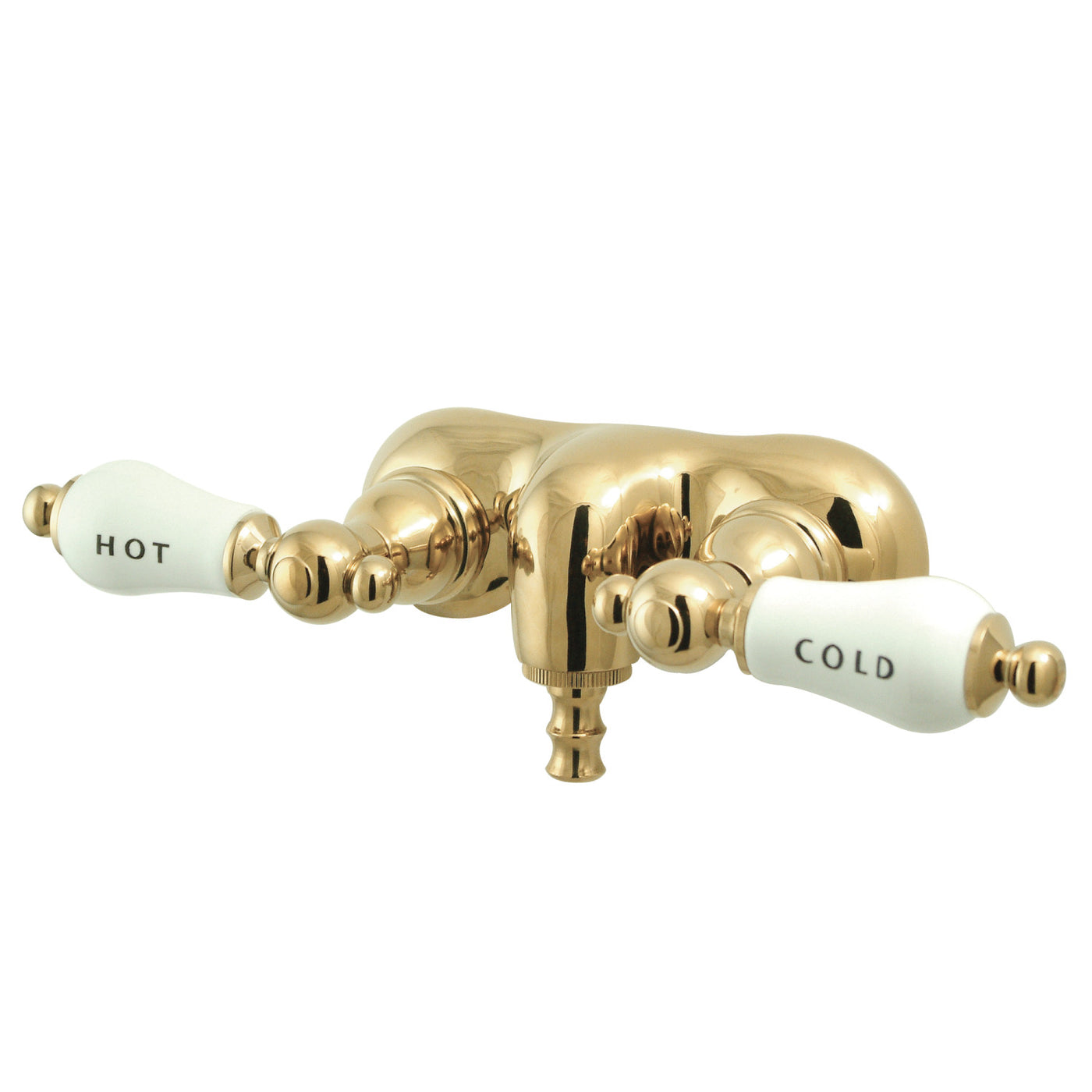 Elements of Design DT0412CL 3-3/8-Inch Wall Mount Tub Faucet, Polished Brass