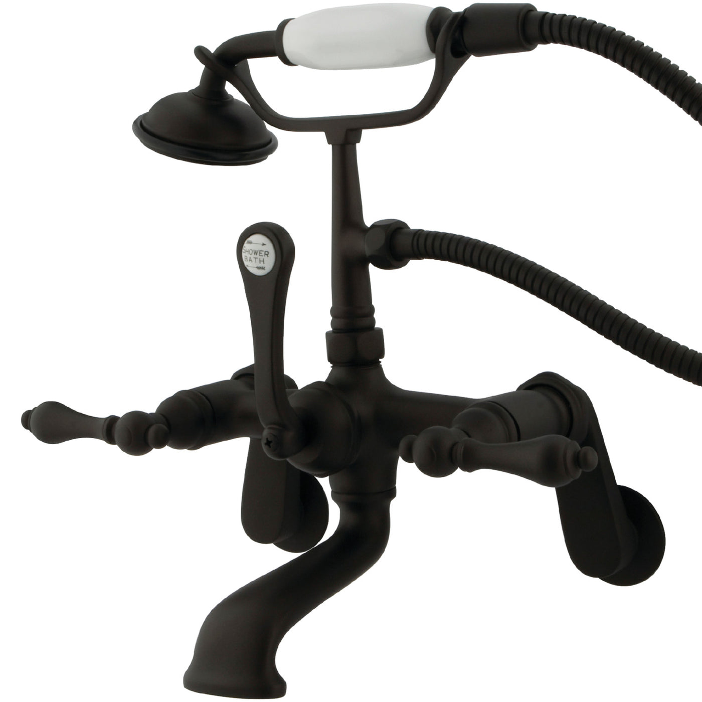 Elements of Design DT0515AL Wall Mount Clawfoot Tub Faucet with Hand Shower, Oil Rubbed Bronze
