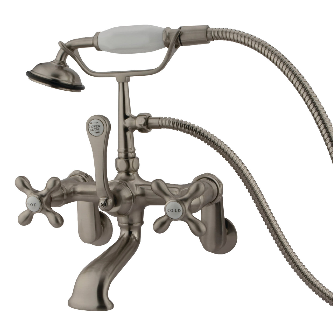 Elements of Design DT0518AX Adjustable Center Wall Mount Tub Faucet, Brushed Nickel