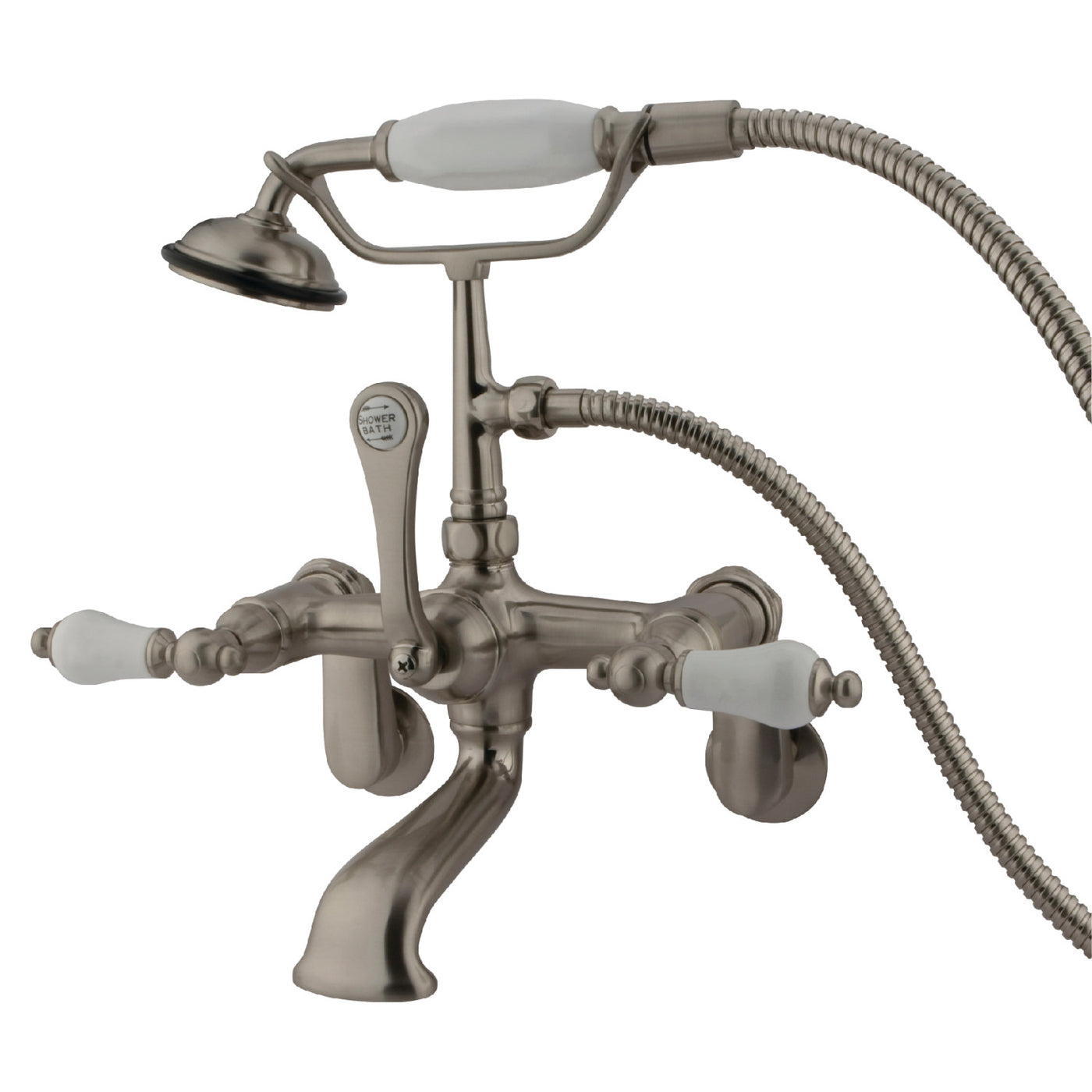 Elements of Design DT0518PL Adjustable Center Wall Mount Tub Faucet, Brushed Nickel