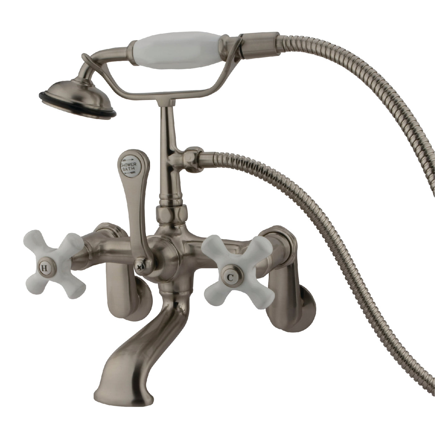Elements of Design DT0518PX Adjustable Center Wall Mount Tub Faucet, Brushed Nickel