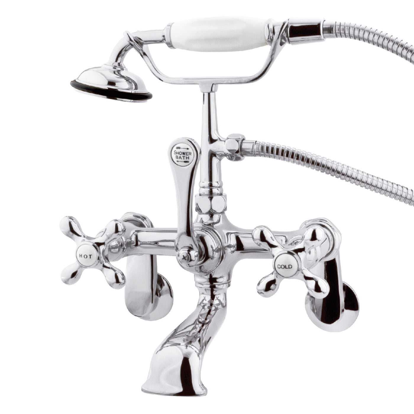 Elements of Design DT0521AX Adjustable Center Wall Mount Tub Faucet, Polished Chrome