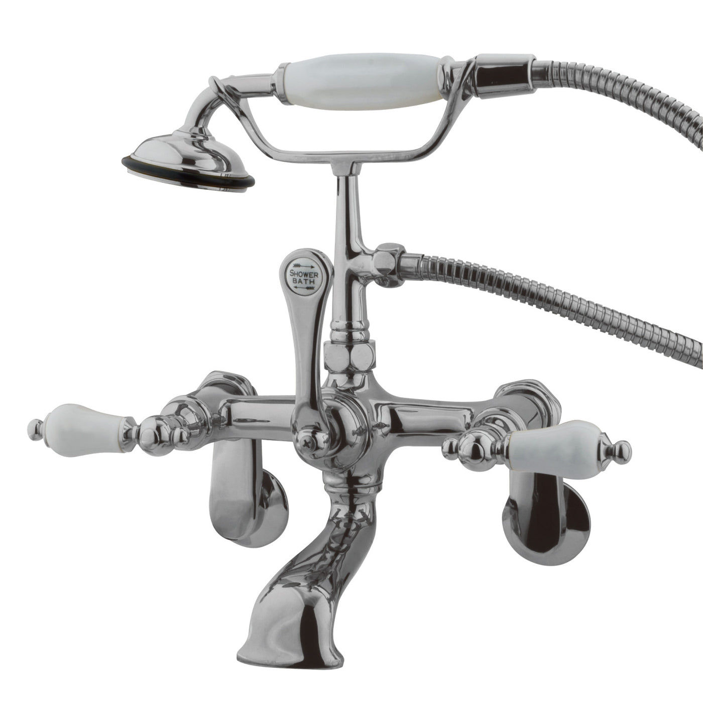 Elements of Design DT0521PL Adjustable Center Wall Mount Tub Faucet, Polished Chrome