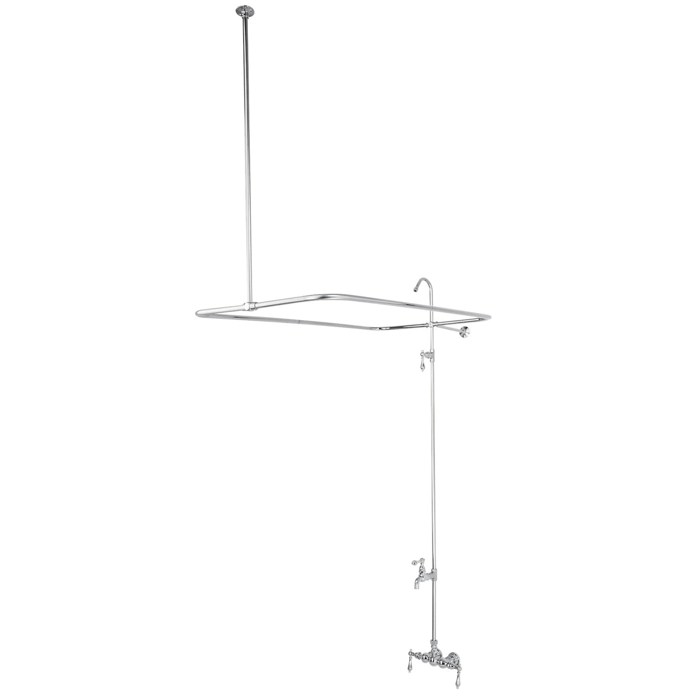Elements of Design DT0621AL Tub Wall Mount Tub Faucet with Shower Enclosure, Polished Chrome