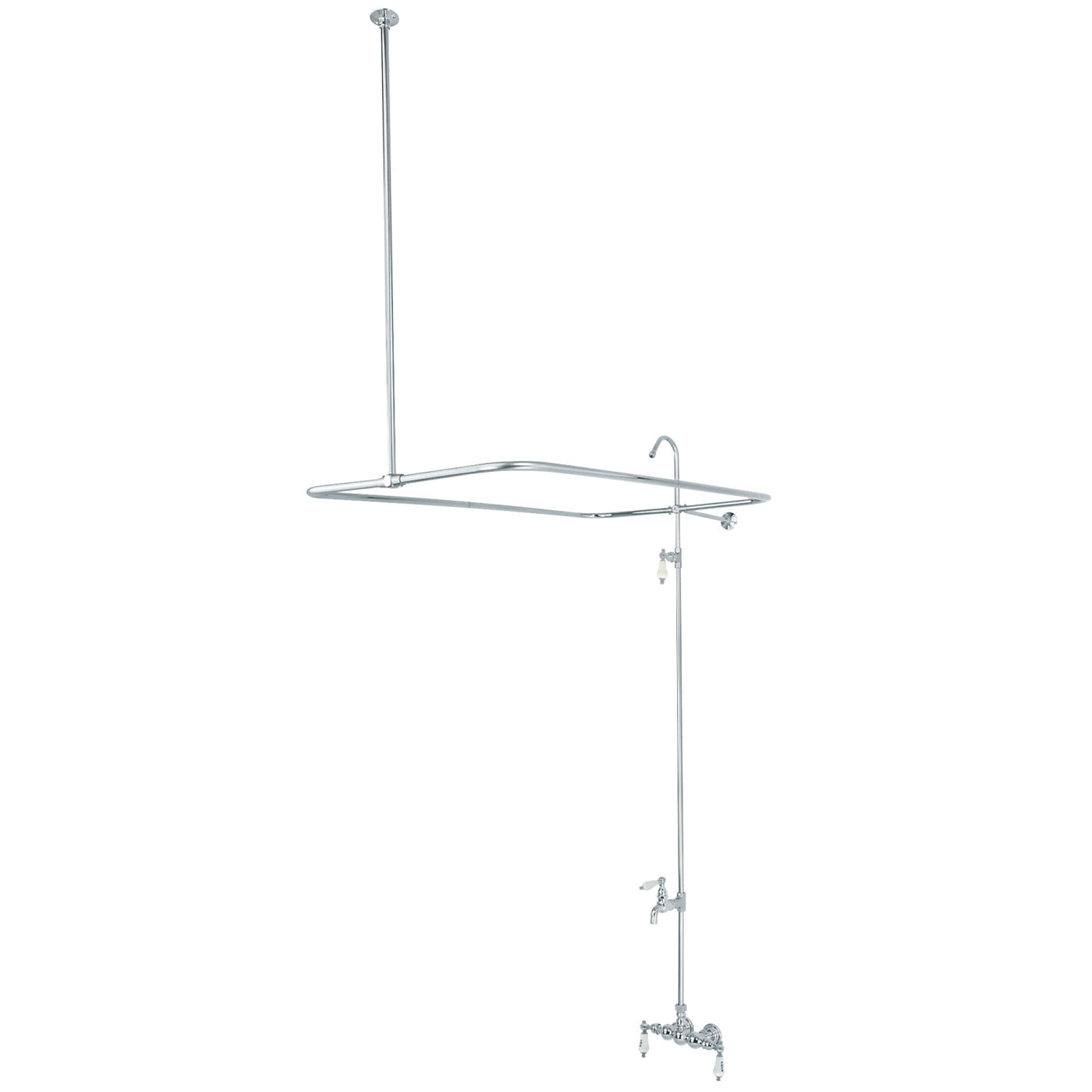 Elements of Design DT0621CL Tub Wall Mount Tub Faucet with Shower Enclosure, Polished Chrome