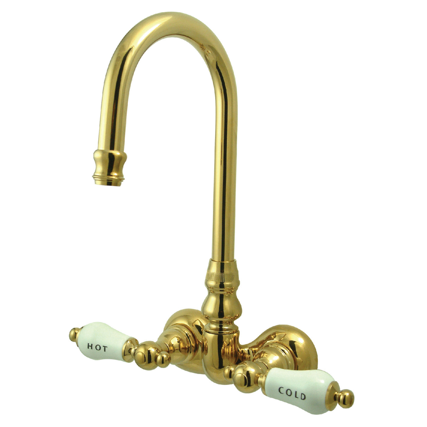 Elements of Design DT0712CL 3-3/8-Inch Wall Mount Tub Faucet, Polished Brass