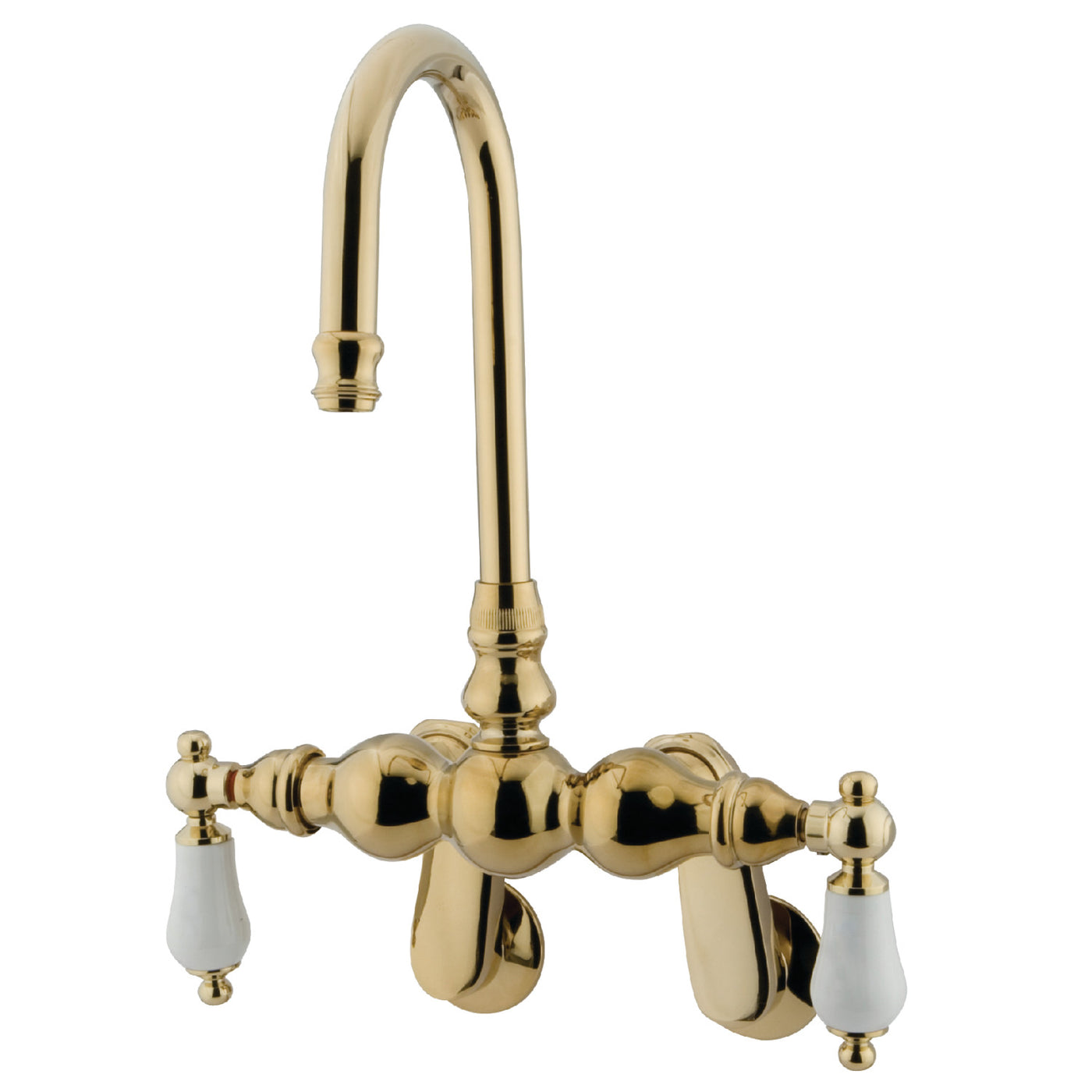 Elements of Design DT0812PL Adjustable Center Wall Mount Tub Faucet, Polished Brass