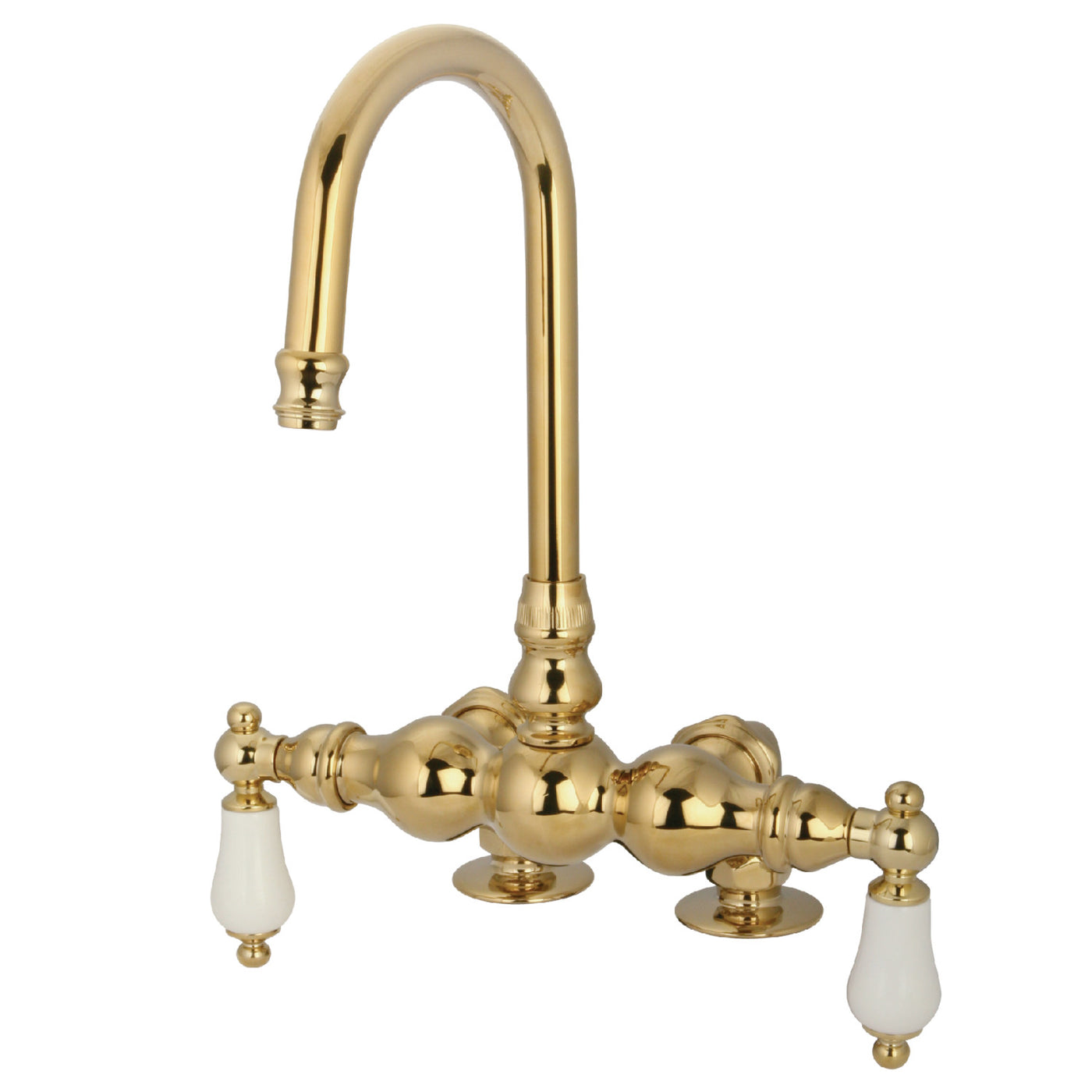 Elements of Design DT0912PL 3-3/8-Inch Deck Mount Tub Faucet, Polished Brass