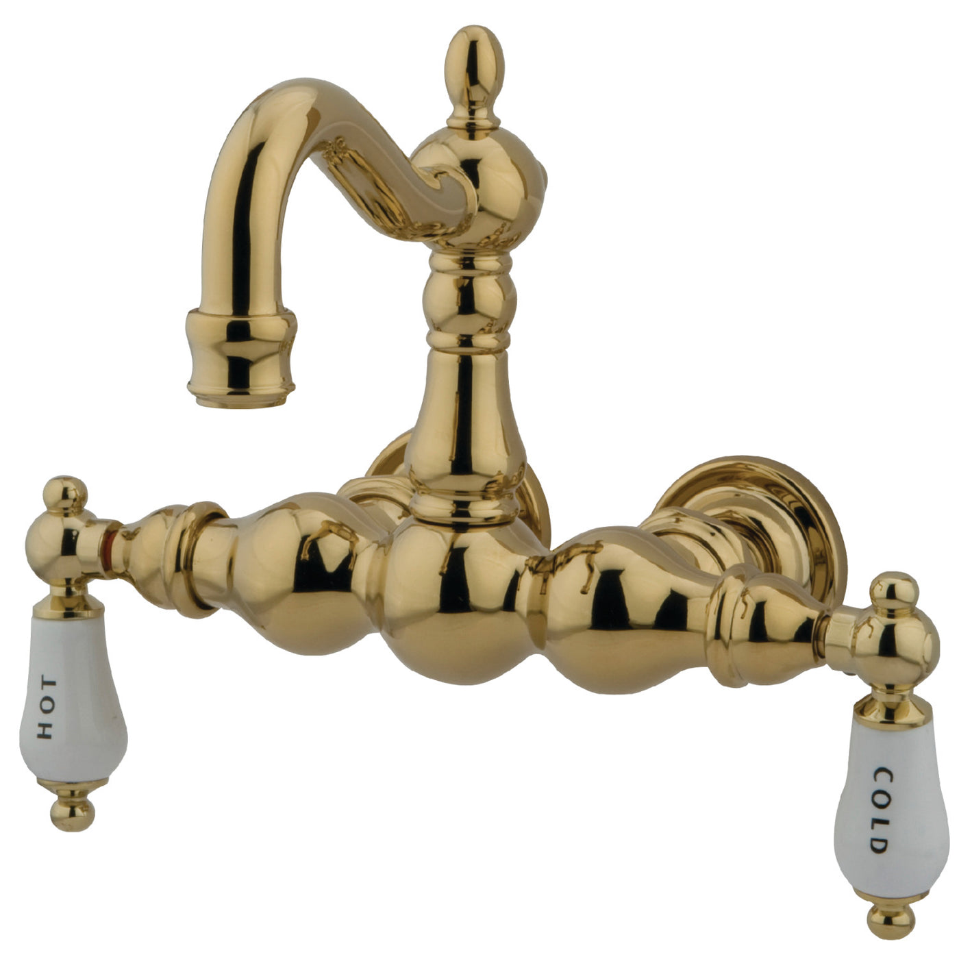 Elements of Design DT10012CL 3-3/8-Inch Wall Mount Tub Faucet, Polished Brass