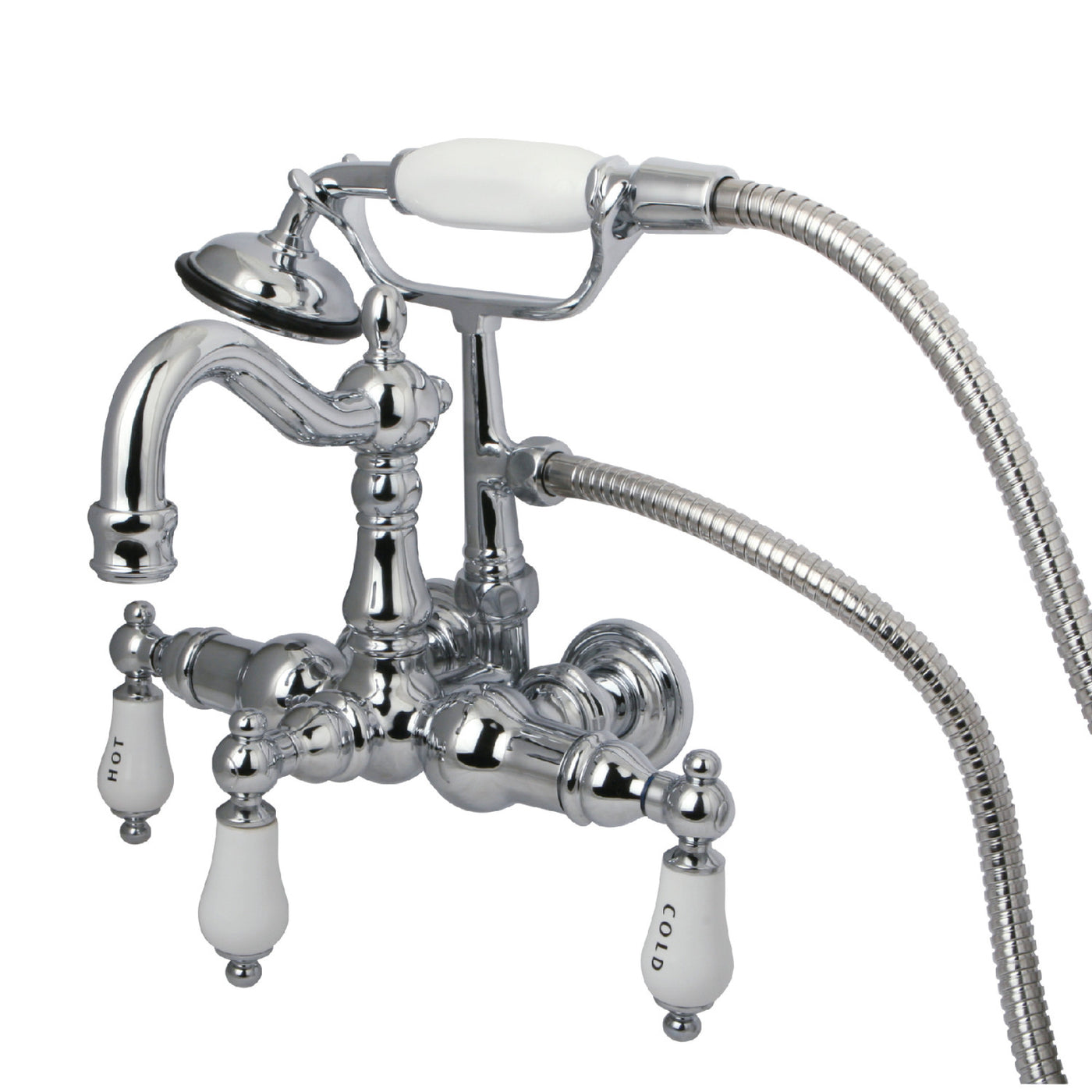 Elements of Design DT10081CL 3-3/8-Inch Wall Mount Tub Faucet, Polished Chrome