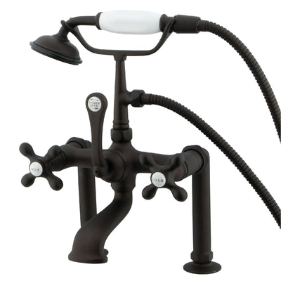 Elements of Design DT1035AX 7-Inch Deck Mount Clawfoot Tub Faucet with Hand Shower, Oil Rubbed Bronze