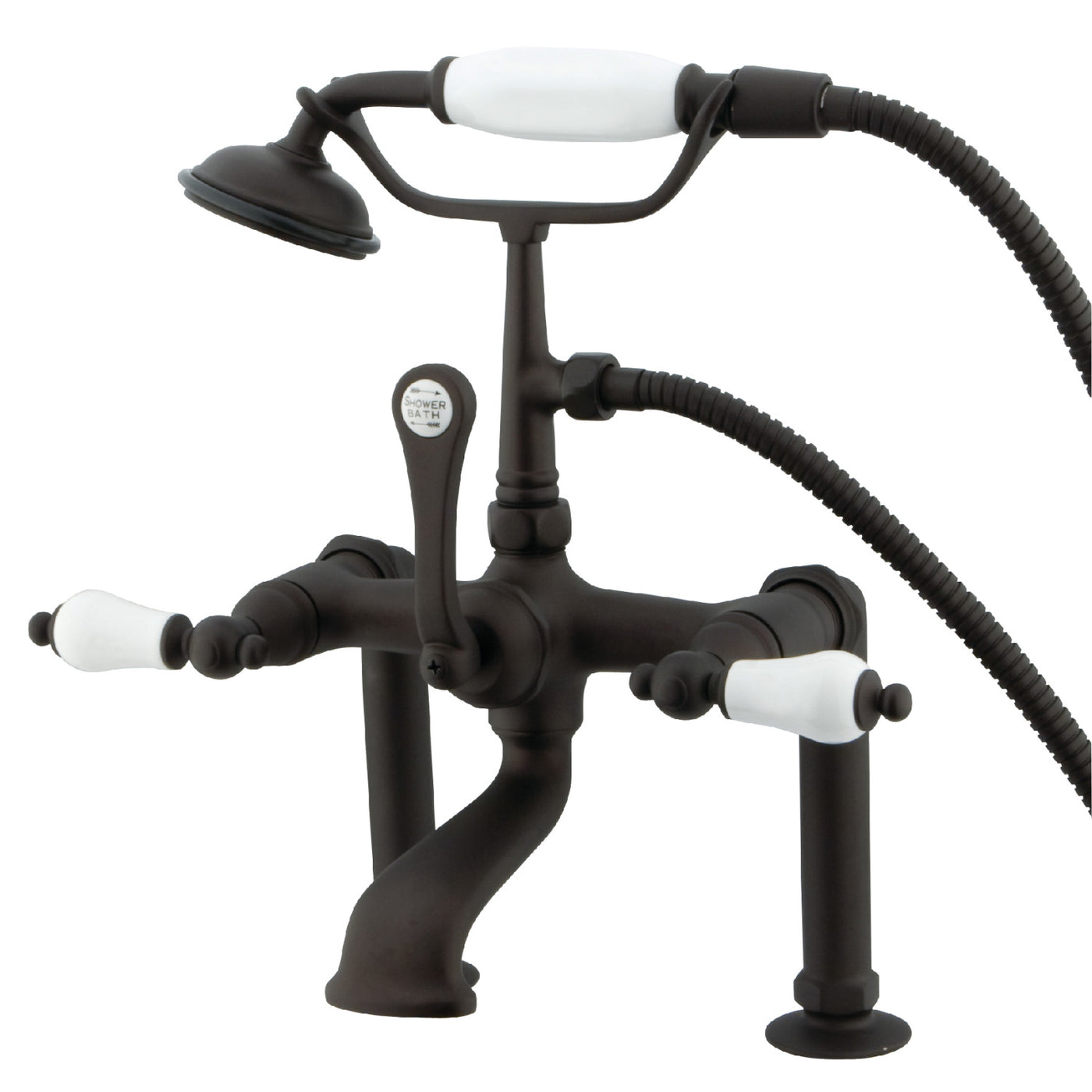 Elements of Design DT1035PL 7-Inch Deck Mount Clawfoot Tub Faucet, Oil Rubbed Bronze