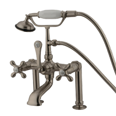Elements of Design DT1038AX 7-Inch Deck Mount Clawfoot Tub Faucet with Hand Shower, Brushed Nickel
