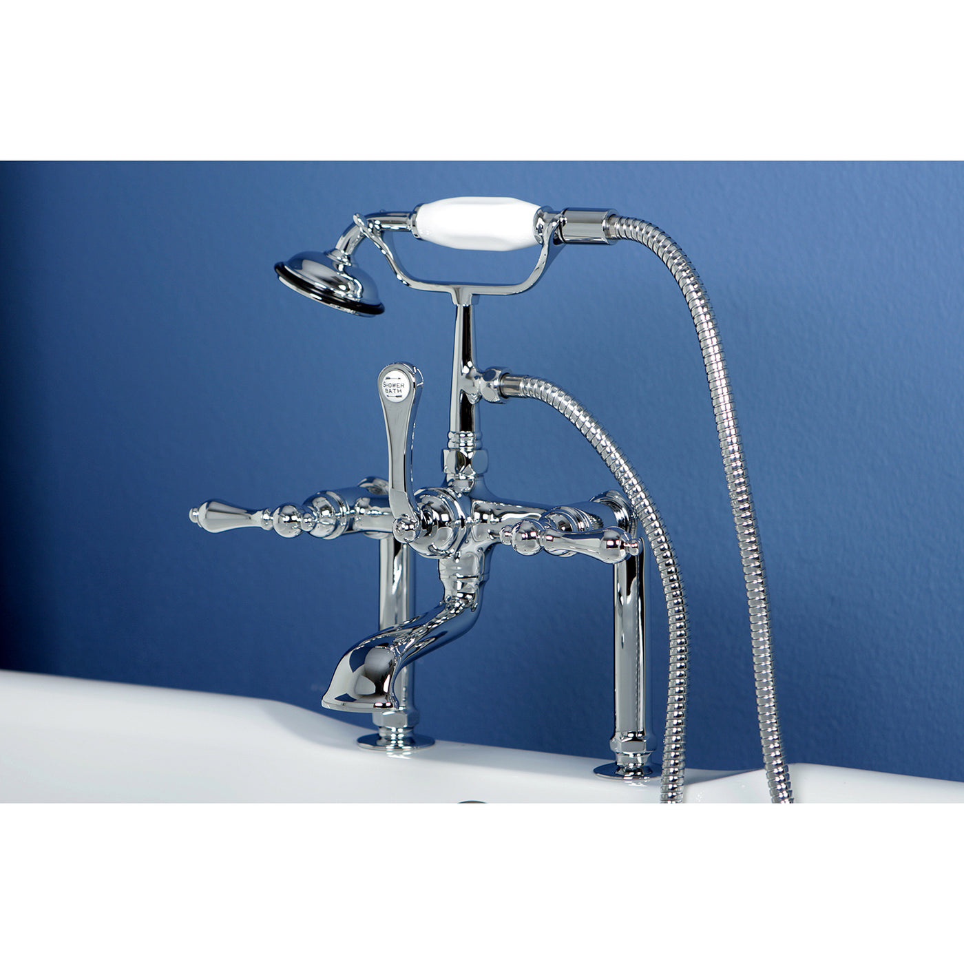 Elements of Design DT1041AL 7-Inch Deck Mount Clawfoot Tub Faucet, Polished Chrome