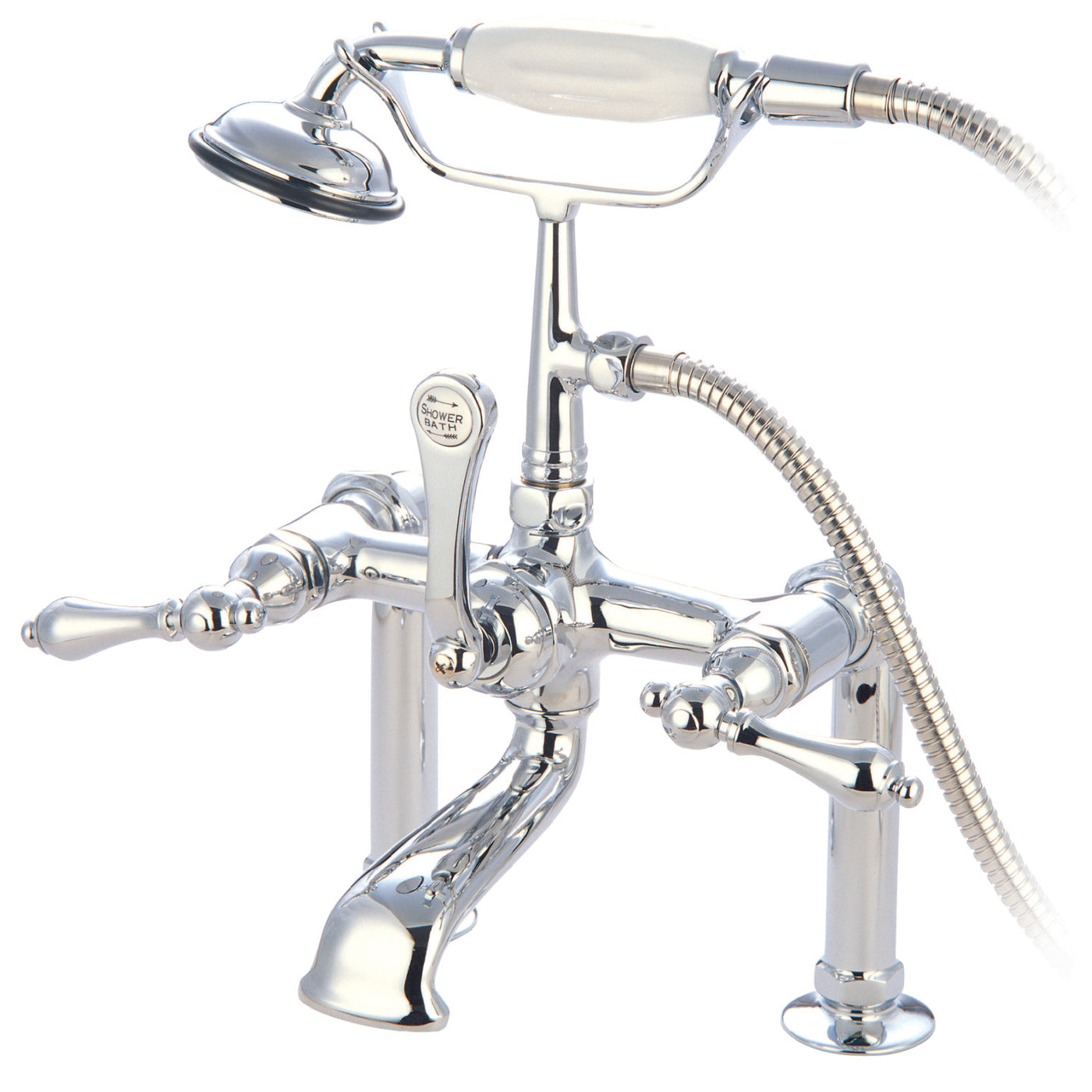 Elements of Design DT1041AL 7-Inch Deck Mount Clawfoot Tub Faucet, Polished Chrome