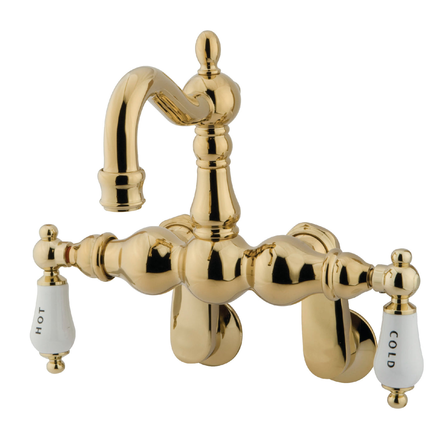 Elements of Design DT10812CL Adjustable Center Wall Mount Tub Faucet, Polished Brass