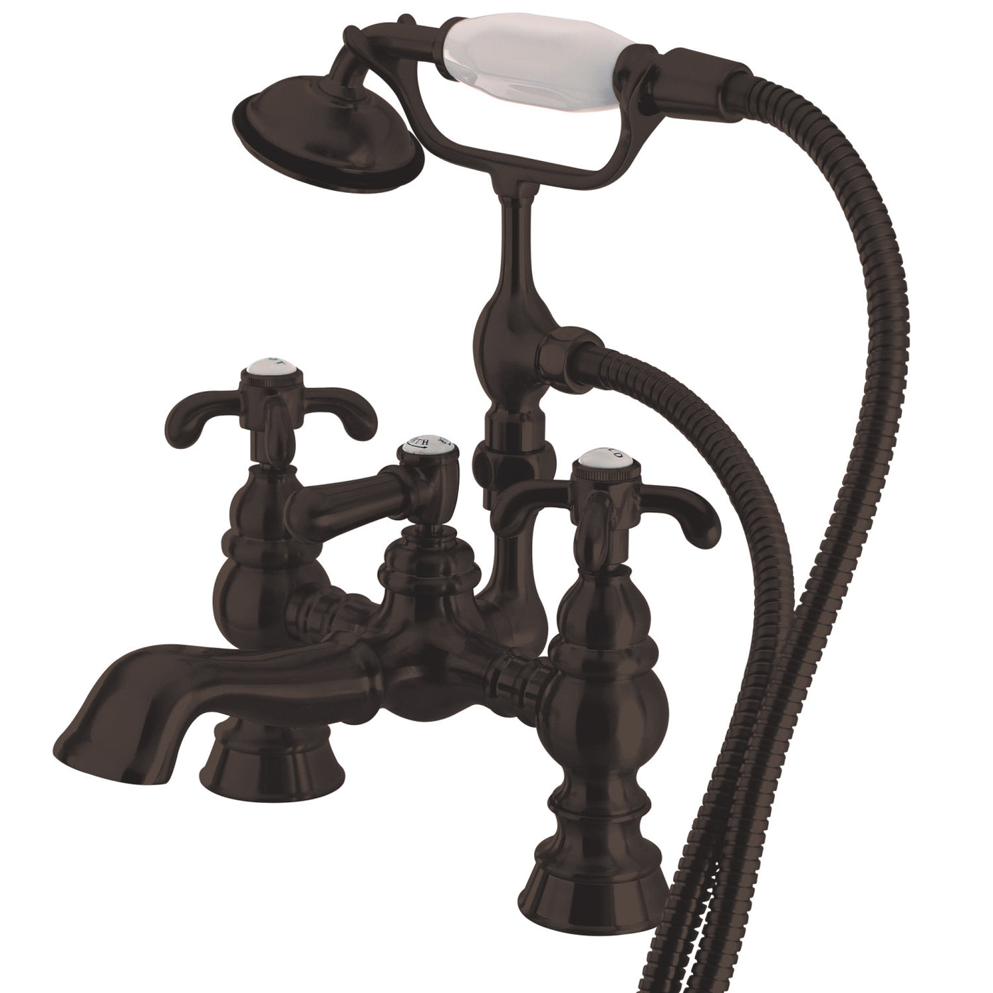 Elements of Design DT11525VX 7-Inch Deck Mount Tub Faucet with Hand Shower, Oil Rubbed Bronze