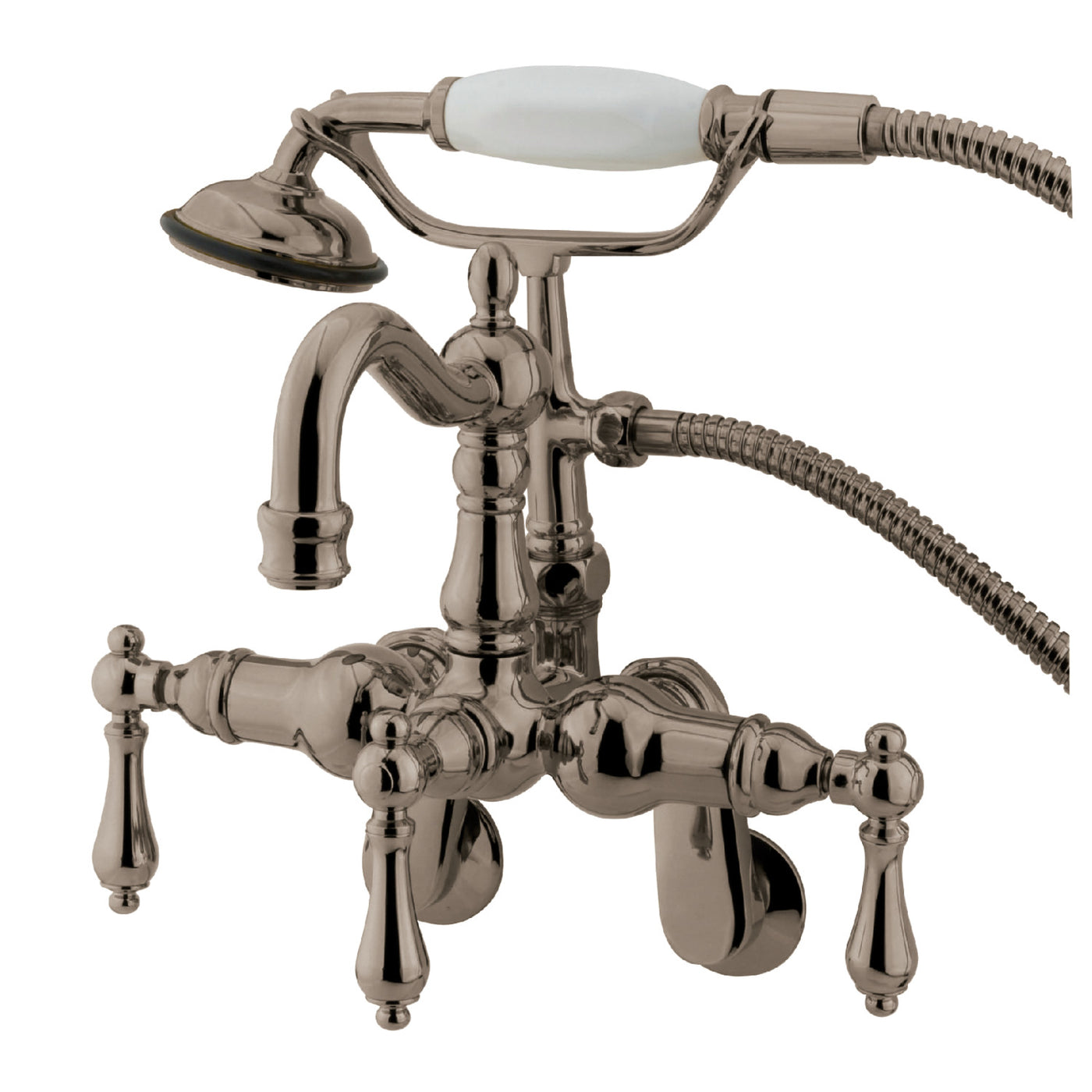 Elements of Design DT13018AL Adjustable Center Wall Mount Tub Faucet with Hand Shower, Brushed Nickel