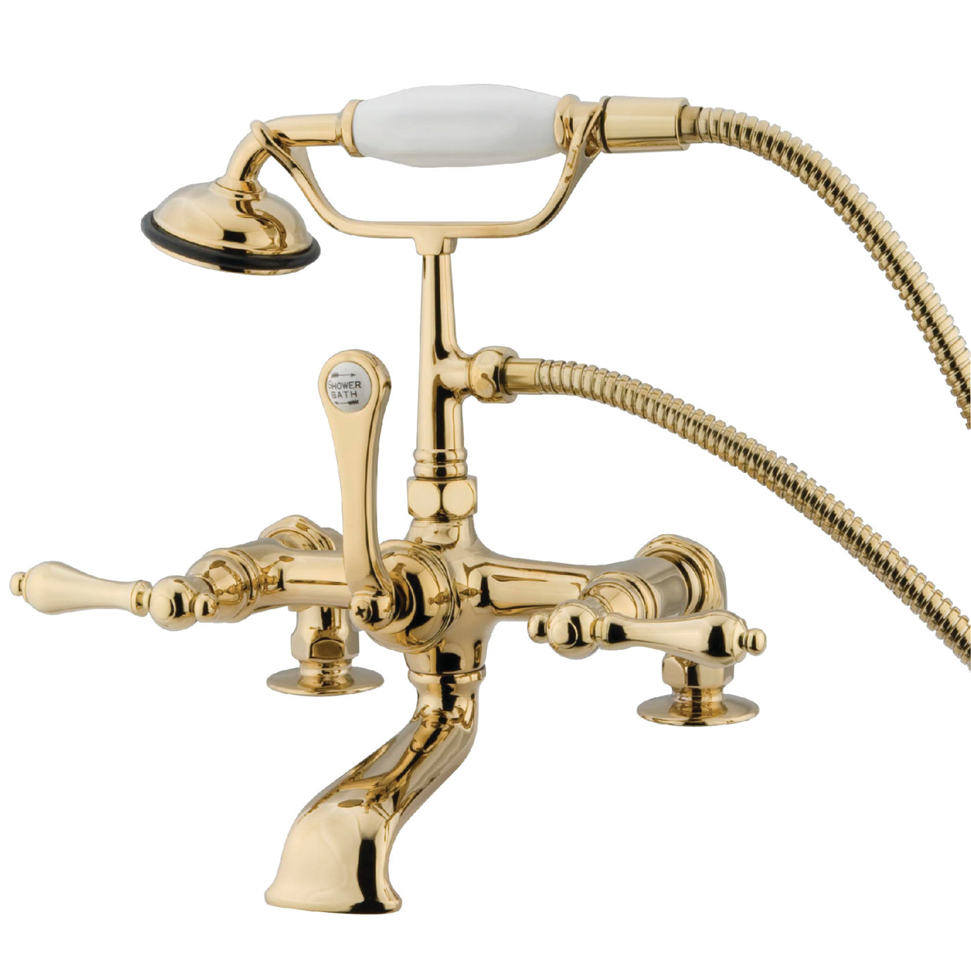 Elements of Design DT2032AL 7-Inch Deck Mount Tub Faucet, Polished Brass
