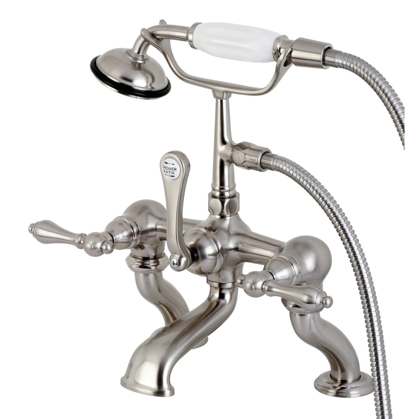 Elements of Design DT4098AL 7-Inch Deck Mount Tub Faucet with Hand Shower, Brushed Nickel